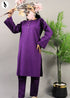 NZSC-1508 Stiched 2 Piece Dark Parrple Co Ord Set Cotton